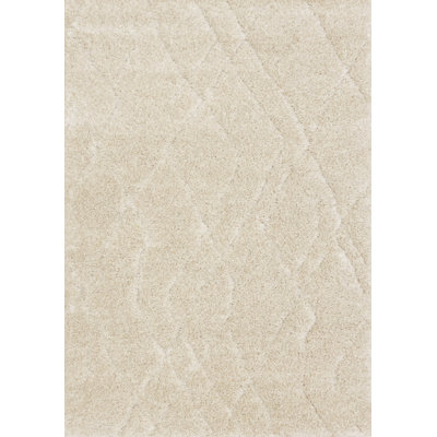 5' X 8' Cream And Beige Geometric Area Rug