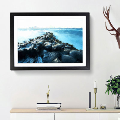 Giants Causeway in Bushmills in Abstract - Framed Print