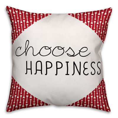  Choose Happiness Quote Arrows Throw Pillow