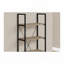 Bibliothèque, bibliothèque, 4 niveaux, 48 po, bureau, chambre à coucher, stratifié brun, métal noir, contemporain, moderne-2057011377