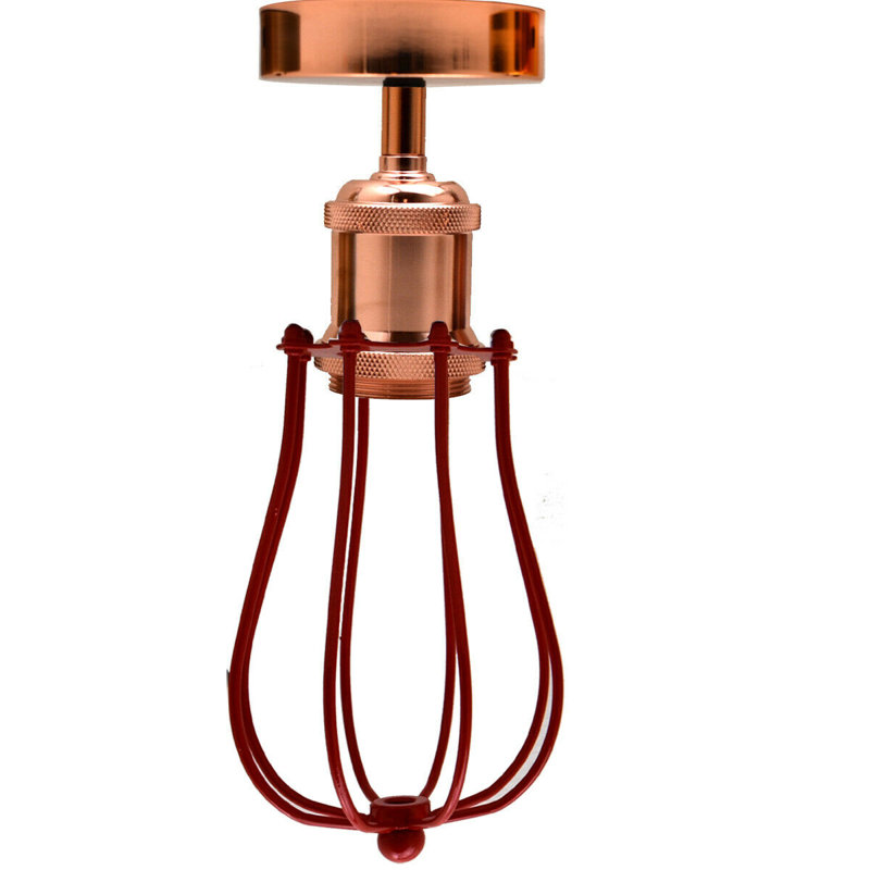 Boligee Flush Mount, Red, Rose Gold