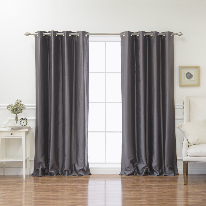 Julianni Blackout Curtain Pair, Dark Gray, 52" W x  63" H