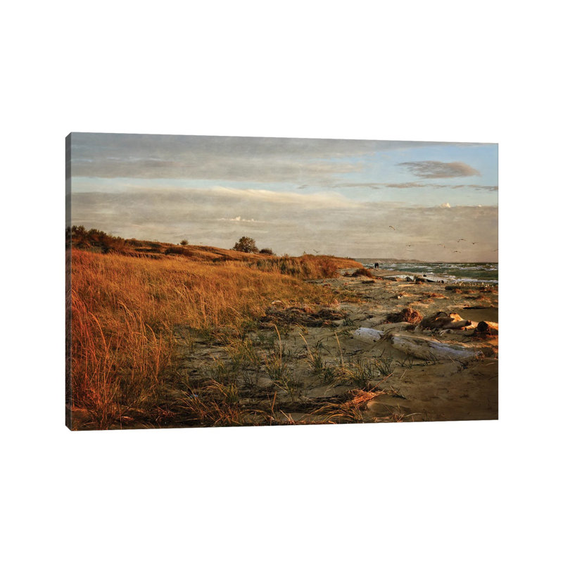 Autumn At The Mouth Of The Big Sable by Michelle Calkins - Wrapped Canvas Print
