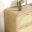 Commode 9 tiroirs avec façade en rotin bohème et finition naturelle-130670367