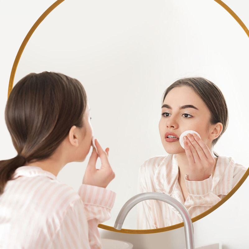 Miroir de maquillage / rasage Menahan, Or, 47 po x 47 po