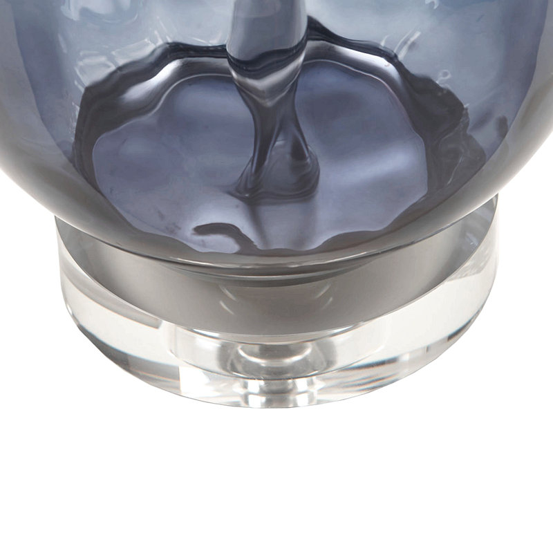 Ombre Glass Table Lamp, Dark Blue