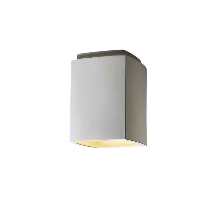 Plafonnier encastré carré 6,5" 1-light Custinne, Bisque