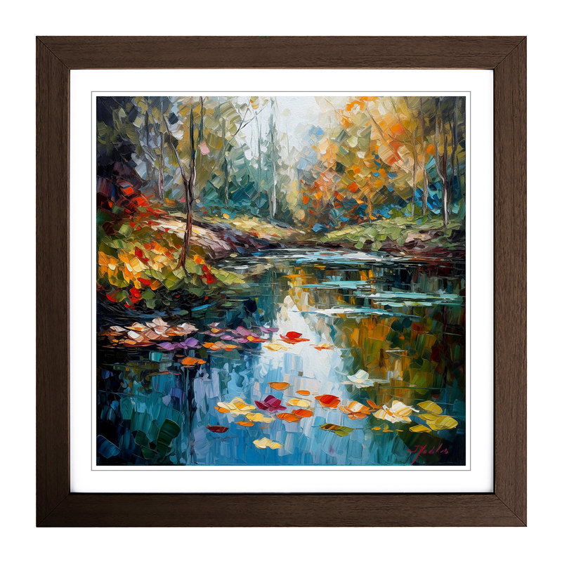 Pond Palette Knife No.2 - Framed Print, Walnut
