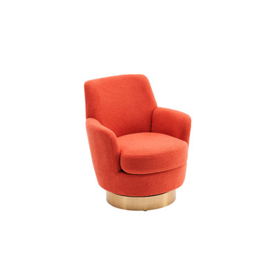 Chaise pivotante à 360 degrés - Orange pour la détente dans la chambre à coucher avec commodité facile à assembler