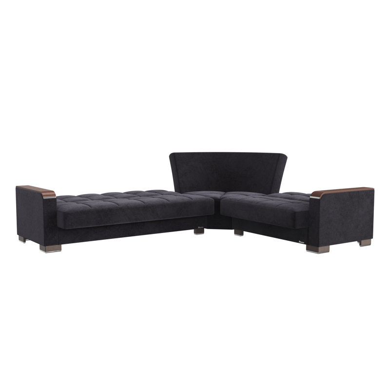 Legacy X 224” Convertible Sectional Sofa Bed with Storage – Firm Support L-Shaped Sleeper Sectional for Small Spaces