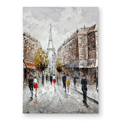 Paris Busy Street Outdoor Area Rug | Street Scenery Decor