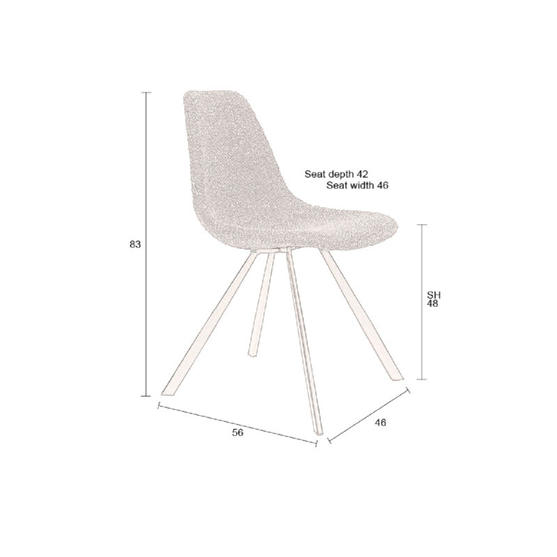 Franky Upholstered Dining Chair, Terra Polyester