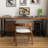 Black Rectangular Solid Wood+Iron desk-109707330-109707334