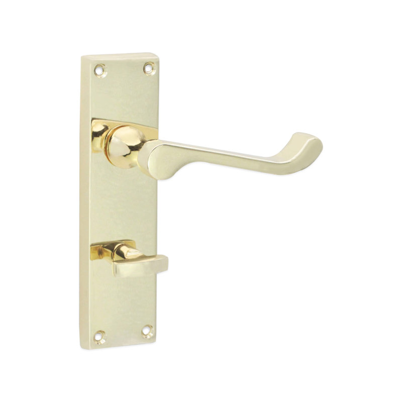 Victorian Scroll Privacy Lever Handle 150mm Polished Brass