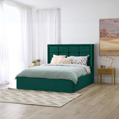 Landria Upholstered Velvet Lift Up Storage Bed
