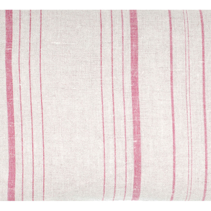 Housses de coussin décoratif à rayures 100% lin naturel, Rouge naturel