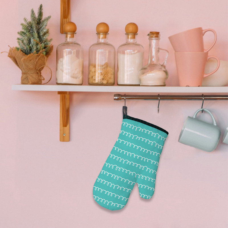 Playful Scribble Flow Oven Mitt Cotton Twill