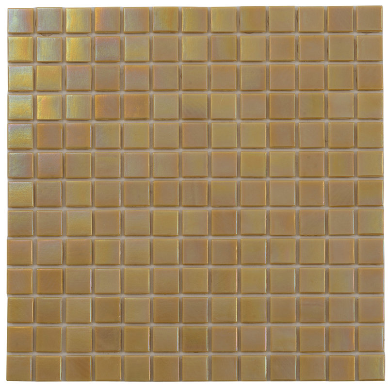 Nacreous Glass Mosaic Grid Wall & Floor Tile , Beige