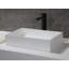 Lavabo de salle de bain vasque rectangulaire blanc mat en résine