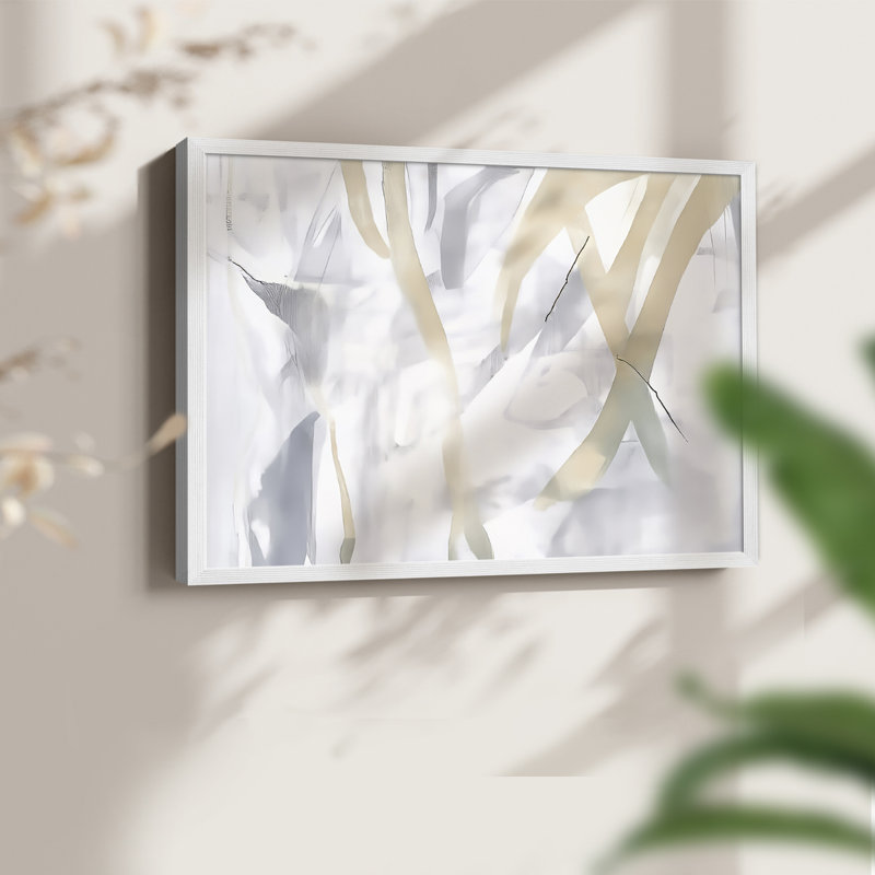 Abstrait, série Lxxli, reproduction encadrée, H 11 po x l 14 po, Blanc