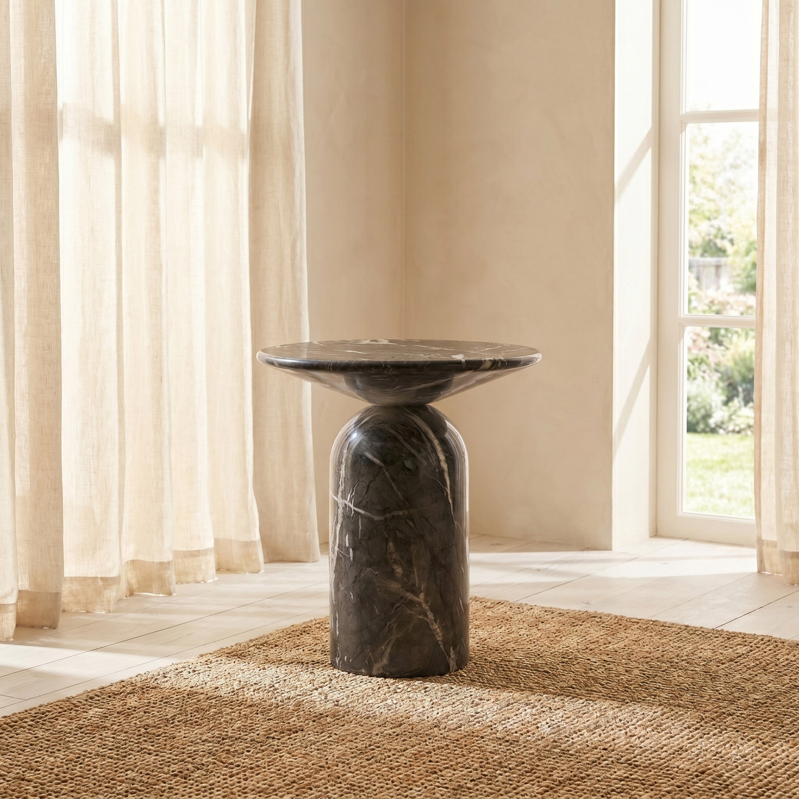 Dalissa End Table, Black Marble