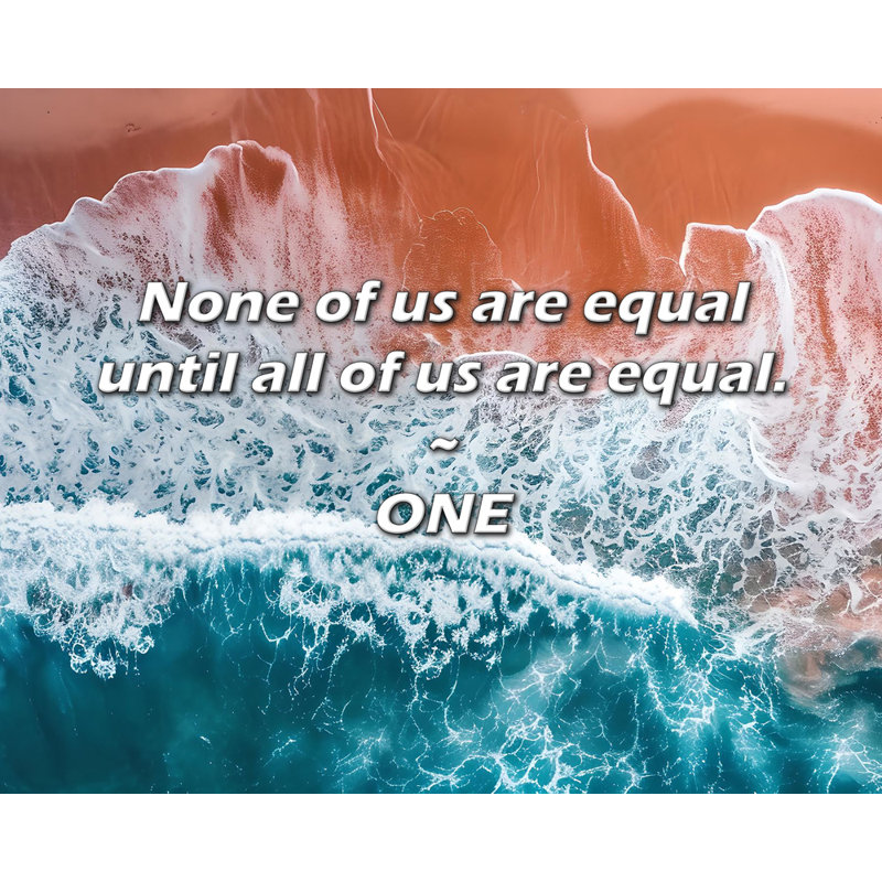 Artsy Quote "None of us are equal until all of us are equal." By ONE Gallery Wrapped Canvas, 17" H x 24" W