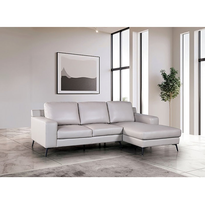 Canapé modulaire Jameisen, Light Grey Leather Match, Right Hand Facing