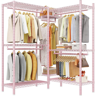 Porte-vêtements, porte-vêtements en forme de L pour porte-vêtements d'angle 900LBS