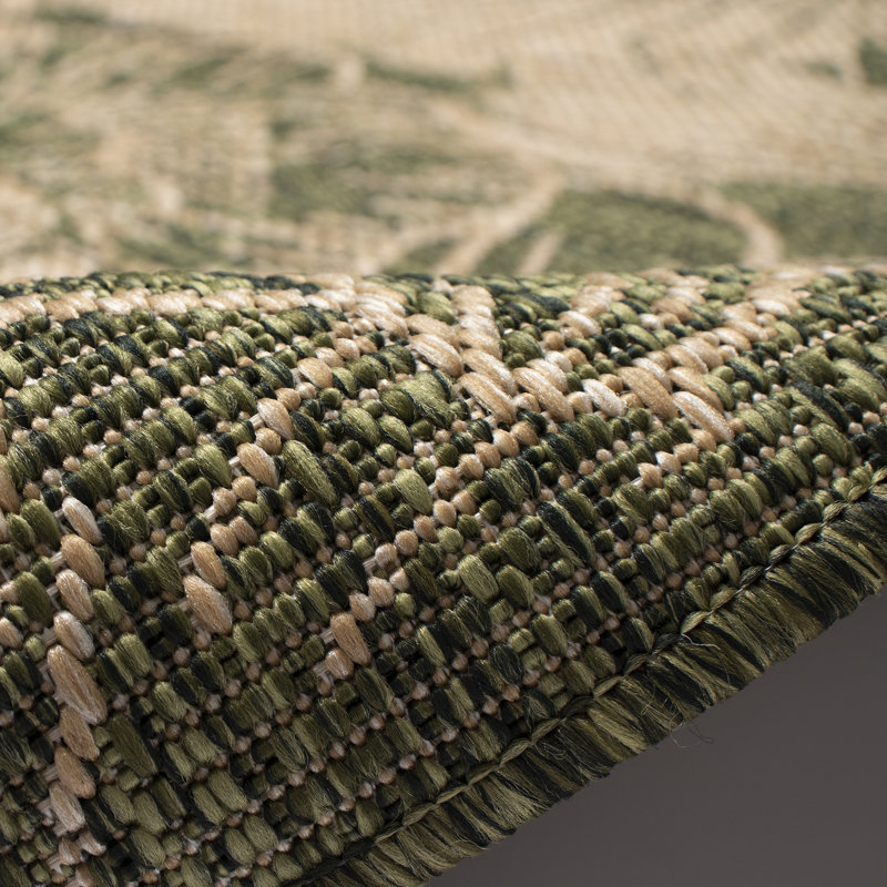 Carmel Botanical Indoor/Outdoor Rug in Green, Rectangle 4'10" x 7'6"