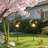 3pcs Moon Fairy Angel Solar Lights Decor, Warm Light Metal Outdoor Stake Lights, Landscape Lights for Yard(Water Drop)