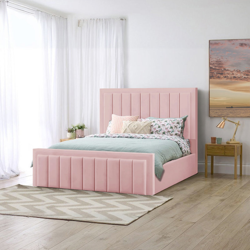 Antrone Upholstered Ottoman Storage Bed, Kingsize (5'), Pink