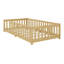 Structure de lit plateforme contemporaine avec garde-corps et lattes robustes-901289903