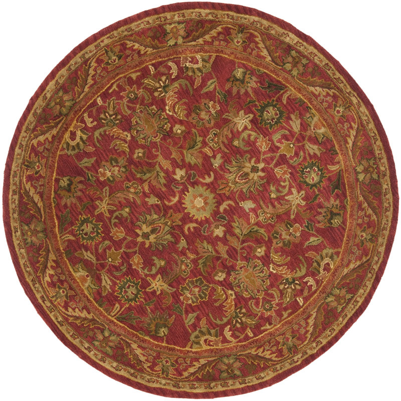 Tapis oriental en laine touffeté à la main Dunbar, Rond 3 pi 6 po