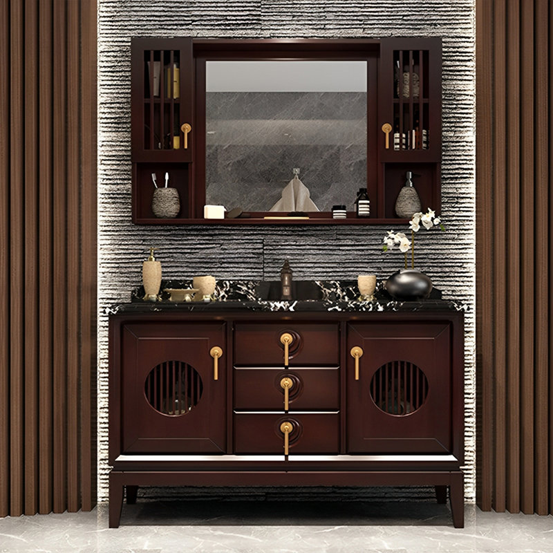 Meuble-lavabo rétro de style chinois., 51"