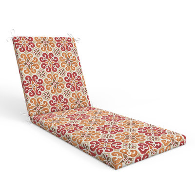 Coussin de chaise longue à dossier plein intérieur / extérieur avec attaches Red Barrel Studio®