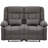 61.81 In. Wide Pillow Top Arm Fabric Rectangle Reclining Sofa In Gray With Cupholders-2090213
