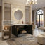 Ensemble de meuble-lavabo mural 30 po avec lavabo en céramique, armoire à 2 portes en bois massif et tablette-2087955609
