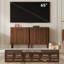 Buffet 31 po Seyla avec armoire cannelée avec 2 tablettes réglables et crédence en bois massif pour salle à manger-571009479-571009472