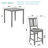 5 Piece Dining Table Set, Wooden Dining Square Table Set for 4, Counter Height Kitchen Table Set with Square Table and 4 Upholstered Chairs for Small Space, Grey