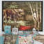 «The Moose And The Man With The Red Canoe», reproduction sur toile-50685405-50685398