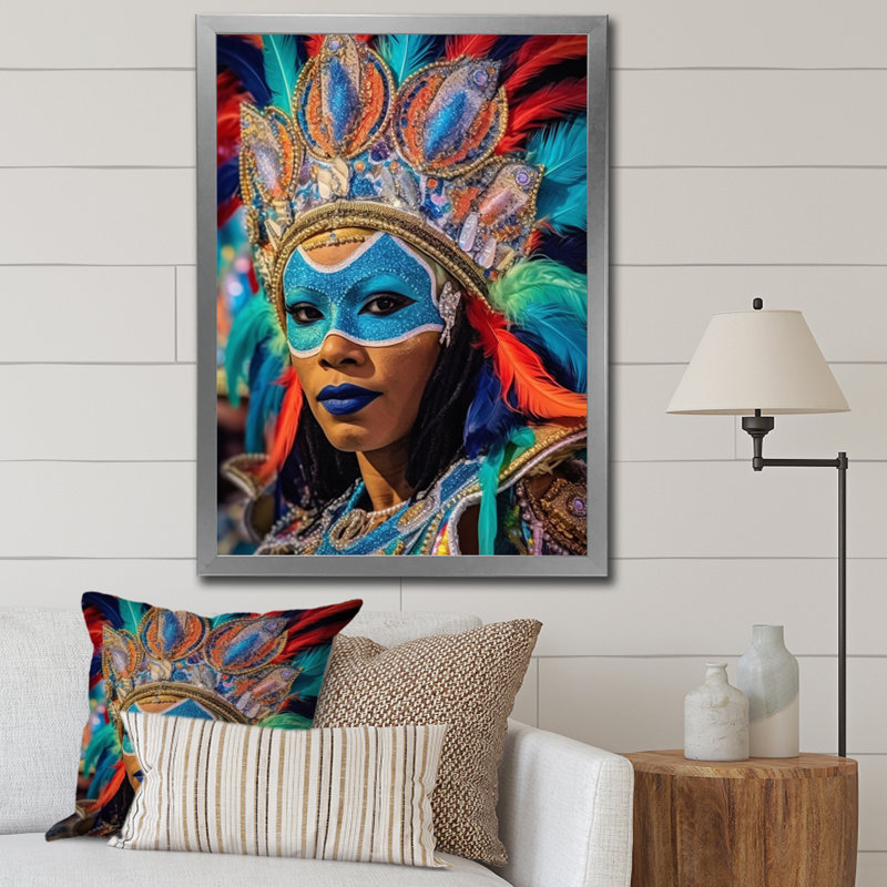 «New Orleans Mardi Gras Celebrations V», reproduction sur toile, H 32 po x l 24 po x P 1 po, Cadre photo argenté