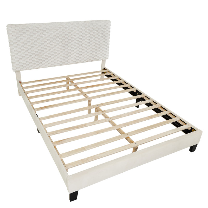 Lit tapissier 3D avec tête de lit double à hauteur ajustable et confortable, sans sommier couleur moderne, Lit double