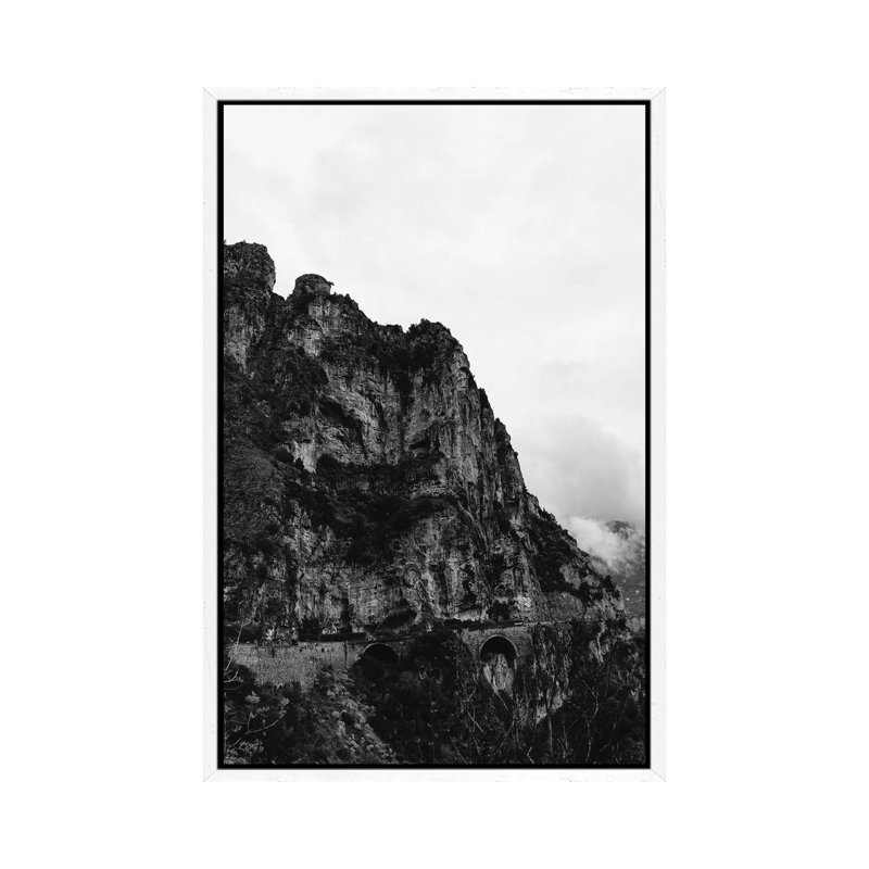Stormy Amalfi Coast Drive I by Bethany Young - Print on Canvas, White Framed, 66.04cm H x 45.72cm W x 3.81cm D