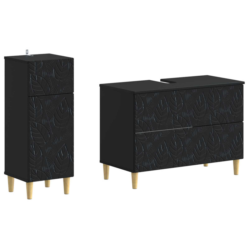 Bathroom Storage Furniture Set, Black