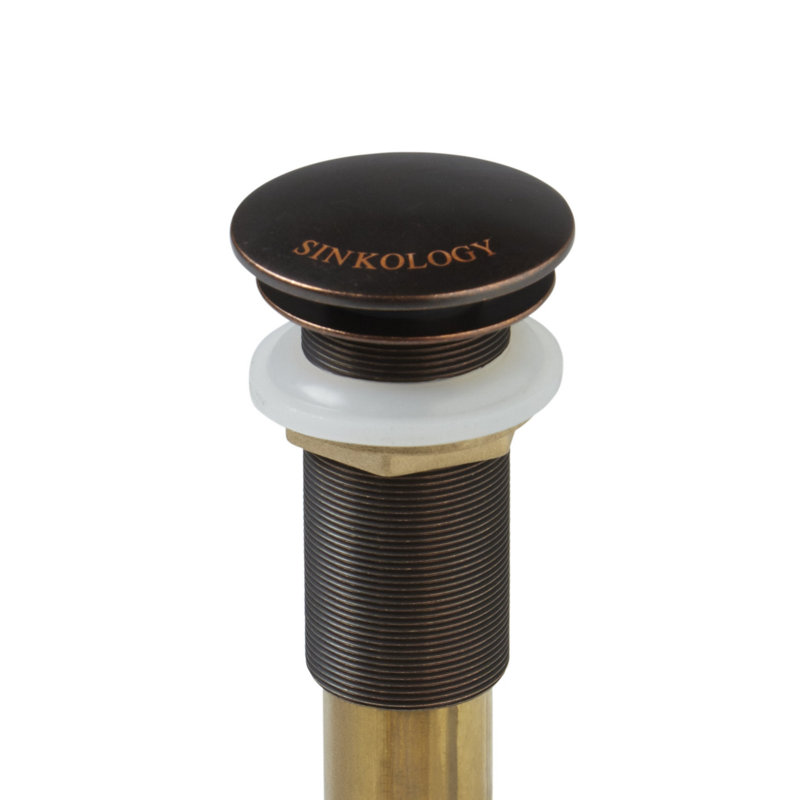 SinkSense 1.5" Pop-Up Sink Drain in Aged Copper - No Overflow