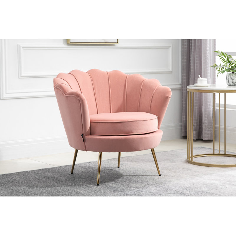 Mcguire 84Cm Wide Velvet Tub Chair, Coral