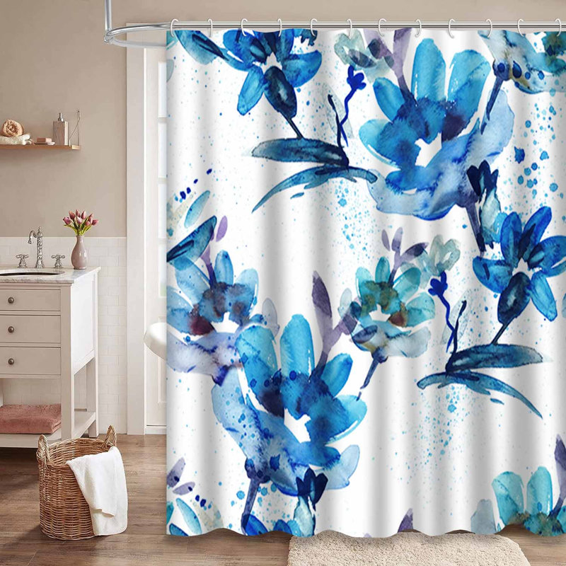 Rideau de douche avec 12 crochets, L 72 po x l 84 po