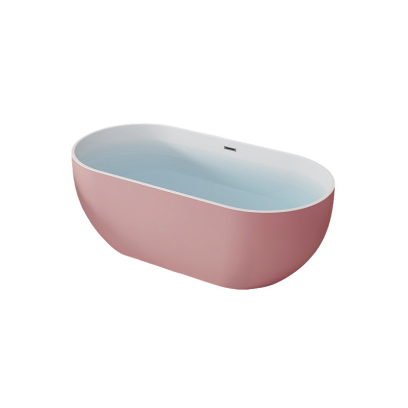 63'' W 23.6'' H Tub & Shower Kit, Pink