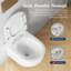 Hampton  Wall Hung Toilet  Dual Flush Round Bowl Toilet in Crisp white, Seat Included