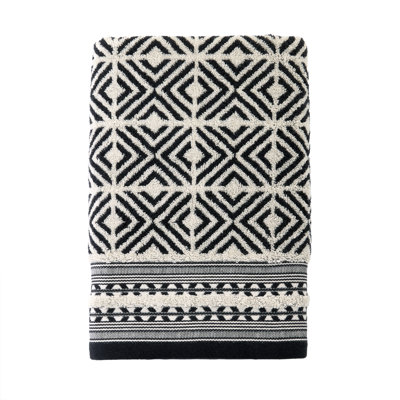 DIAMOND GRID JACQUARD BATH-BLACK